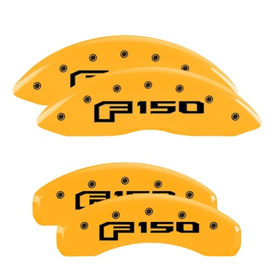 MGP Front And Rear Brake Caliper Covers (Yellow Finish, Black F-150) - 10239SF16YL