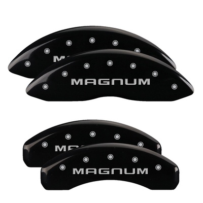 MGP Front And Rear Brake Caliper Covers (Black Finish, Silver Magnum) - 12088SMGMBK