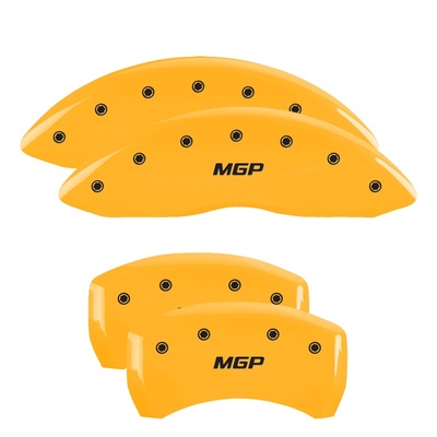 MGP Front And Rear Brake Caliper Covers (Yellow Finish, Black MGP) - 12162SMGPYL