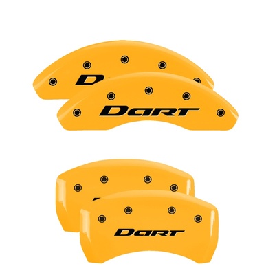 MGP Front And Rear Brake Caliper Covers (Yellow Finish, Black Dart (2013, No Stripes)) - 12199SDR1YL