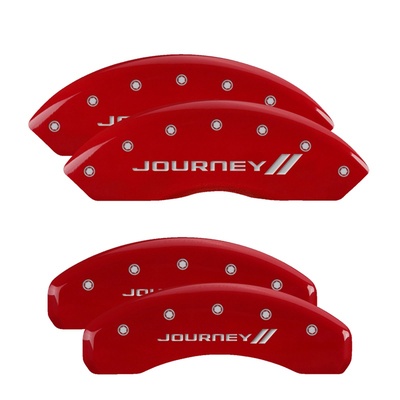 MGP Front And Rear Brake Caliper Covers (Red Finish, Silver Journey Ll) - 12200SJNYRD