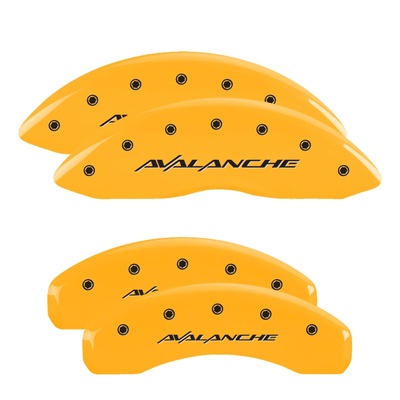 MGP Front And Rear Brake Caliper Covers (Yellow Finish, Black Avalanche) - 14004SAVLYL