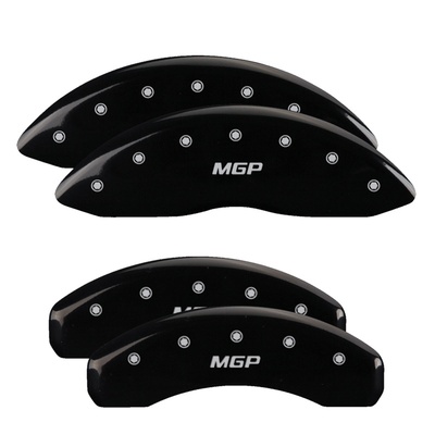 MGP Front And Rear Brake Caliper Covers (Black Finish, Silver MGP) - 14004SMGPBK
