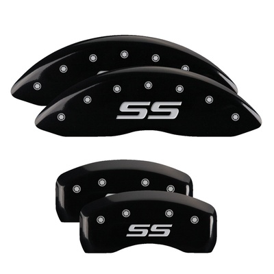 MGP Front And Rear Brake Caliper Covers (Black Finish, Silver SS (Monte Carlo)) - 14217SSS4BK