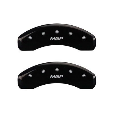 MGP Rear Brake Caliper Covers (Black Finish, Silver MGP) - 14254RMGPBK