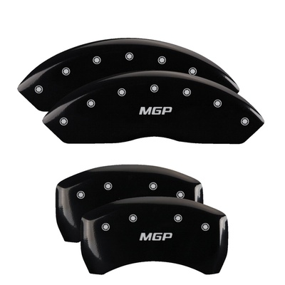 MGP Front And Rear Brake Caliper Covers (Black Finish, Silver MGP) - 14255SMGPBK