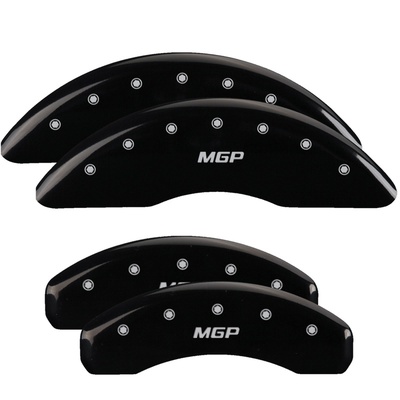 MGP Front And Rear Brake Caliper Covers (Black Finish, Silver MGP) - 15224SMGPBK