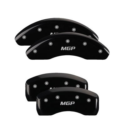 MGP Front And Rear Brake Caliper Covers (Black Finish, Silver MGP) - 16122SMGPBK