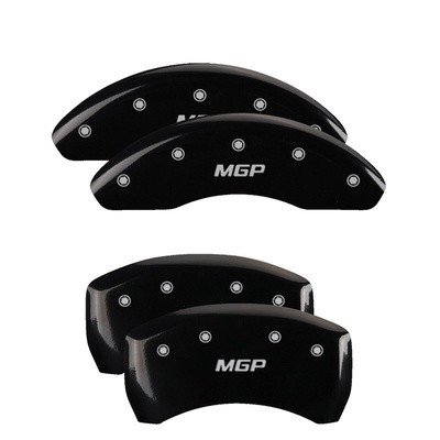 MGP Front And Rear Brake Caliper Covers (Black Finish, Silver MGP) - 16126SMGPBK