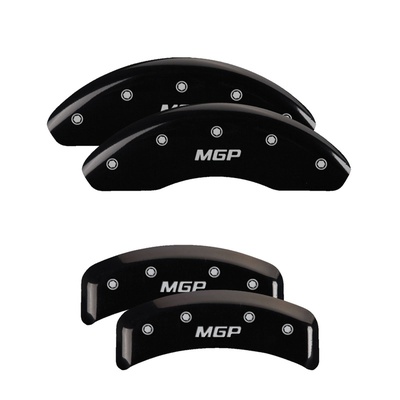 MGP Front And Rear Brake Caliper Covers (Black Finish, Silver MGP) - 16213SMGPBK