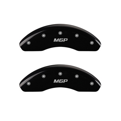 MGP Front Brake Caliper Covers (Black Finish, Silver MGP) - 16214FMGPBK