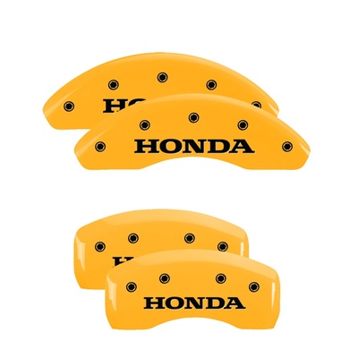 MGP Front And Rear Brake Caliper Covers (Yellow Finish, Black Honda) - 20197SHONYL