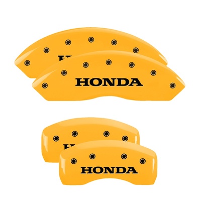 MGP Front And Rear Brake Caliper Covers (Yellow Finish, Black Honda) - 20203SHONYL