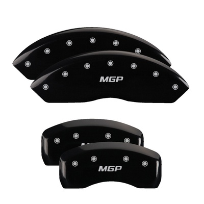 MGP Front And Rear Brake Caliper Covers (Black Finish, Silver MGP) - 20203SMGPBK