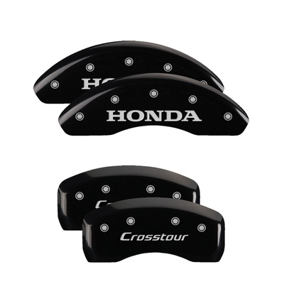 MGP Front And Rear Brake Caliper Covers (Black Finish, Silver Honda / Crosstour) - 20205SCSTBK