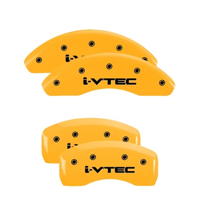 MGP Front And Rear Brake Caliper Covers (Yellow Finish, Black I-Vtec) - 20205SIVTYL