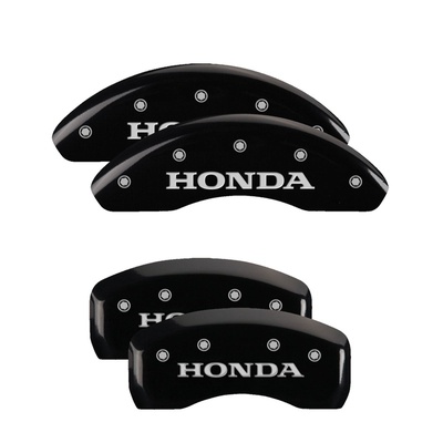 MGP Front And Rear Brake Caliper Covers (Black Finish, Silver Honda) - 20207SHONBK