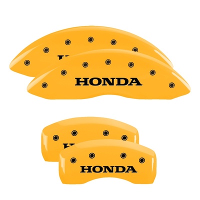 MGP Front And Rear Brake Caliper Covers (Yellow Finish, Black Honda) - 20213SHONYL