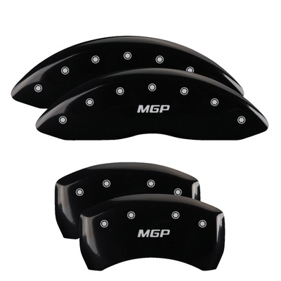 MGP Front And Rear Brake Caliper Covers (Black Finish, Silver MGP) - 22208SMGPBK
