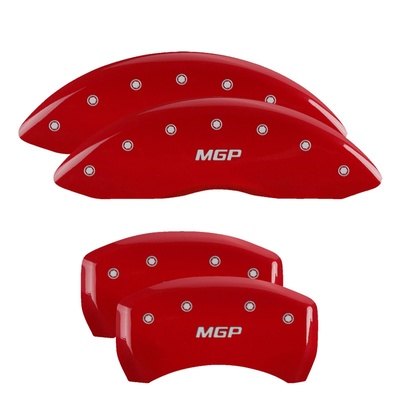 MGP Front And Rear Brake Caliper Covers (Red Finish, Silver MGP) - 22208SMGPRD