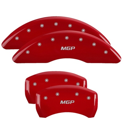 MGP Front And Rear Brake Caliper Covers (Red Finish, Silver MGP) - 22224SMGPRD