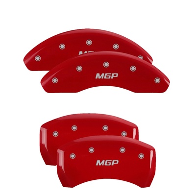 MGP Front And Rear Brake Caliper Covers (Red Finish, Silver MGP) - 32022SMGPRD