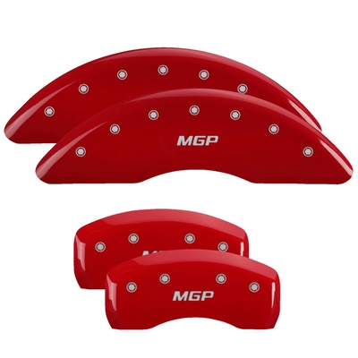 MGP Front And Rear Brake Caliper Covers (Red Finish, Silver MGP) - 34001SMGPRD