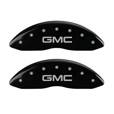 MGP Front Brake Caliper Covers (Black Finish, Silver GMC) - 34213FGMCBK