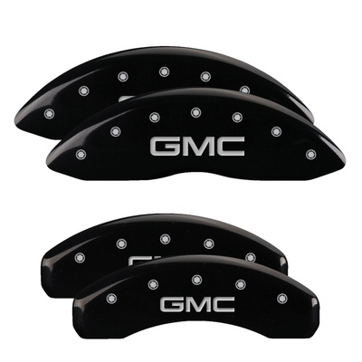 MGP Front And Rear Brake Caliper Covers (Black Finish, Silver GMC) - 34217SGMCBK