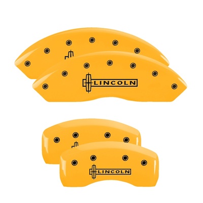 MGP Front And Rear Brake Caliper Covers (Yellow Finish, Black Lincoln) - 36018SLCNYL