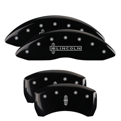 MGP Front And Rear Brake Caliper Covers (Black Finish, Silver Lincoln / Star Logo) - 36019SLC1BK
