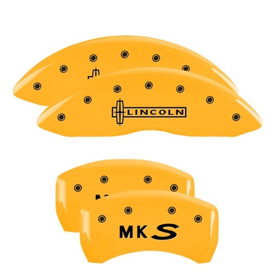 MGP Front And Rear Brake Caliper Covers (Yellow Finish, Black Lincoln / MKS) - 36019SLCSYL