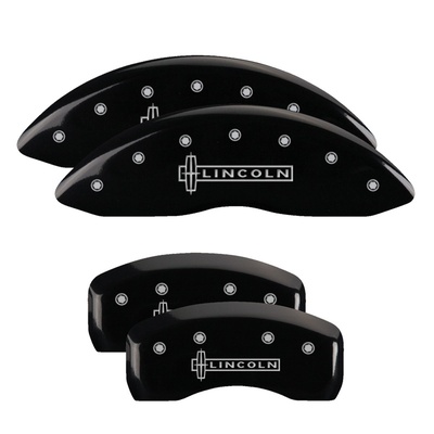 MGP Front And Rear Brake Caliper Covers (Black Finish, Silver Lincoln) - 36021SLCNBK