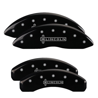 MGP Front And Rear Brake Caliper Covers (Black Finish, Silver Lincoln) - 36026SLCNBK