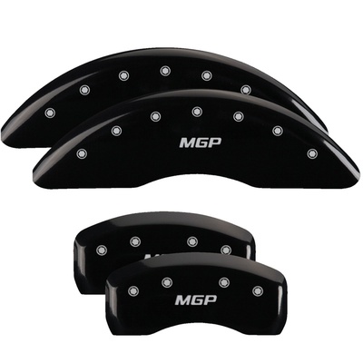 MGP Front And Rear Brake Caliper Covers (Black Finish, Silver MGP) - 38017SMGPBK