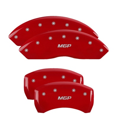 MGP Front And Rear Brake Caliper Covers (Red Finish, Silver MGP) - 39024SMGPRD