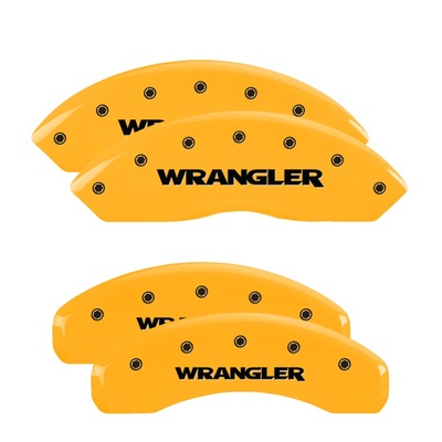 MGP Front And Rear Brake Caliper Covers (Yellow Finish, Black WRANGLER) - 42007SWRGYL