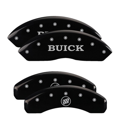 MGP Front And Rear Brake Caliper Covers (Black Finish, Silver Buick / Buick Shield Logo) - 49003SBSHBK