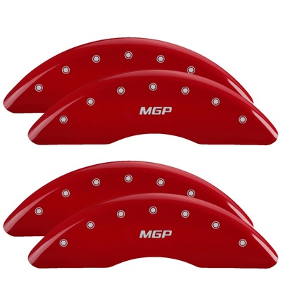 MGP Front And Rear Brake Caliper Covers (Red Finish, Silver MGP) - 55007SMGPRD