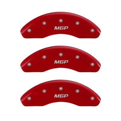 MGP Rear Brake Caliper Covers (Red Finish, Silver MGP) - 57001SMGPRD