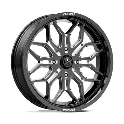 MSA Offroad Wheels M47 Sniper Wheel, 22x7 With 4 On 156 Bolt Pattern - Gloss Black Milled - MA047BE22704410
