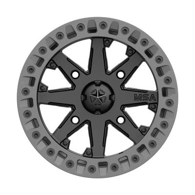 MSA Wheels M31 Lok2 Beadlock, 14x10 With 4 On 110 Bolt Pattern - Black / Gray - M31-04010