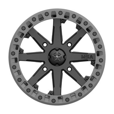 MSA Wheels M31 Lok2 Beadlock, 16x7 With 4 On 137 Bolt Pattern - Black / Gray - M31-06737