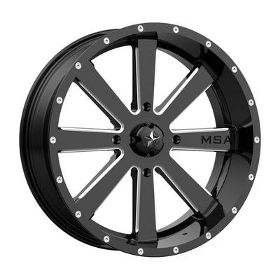 MSA Wheels M34 Flash, 20x7 With 4 On 156 Bolt Pattern - Black / Milled - M34-020756M