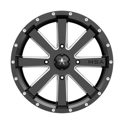 MSA Wheels M34 Flash, 18x7 With 4 On 137 Bolt Pattern - Black / Milled - M34-018737M