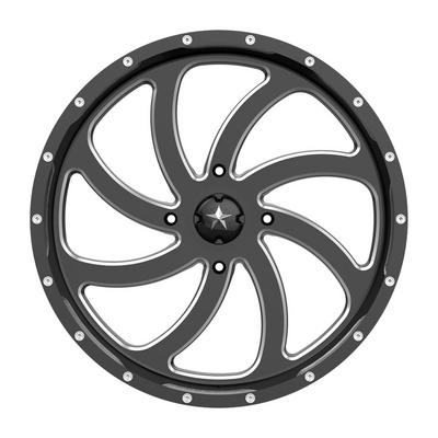 MSA Wheels M36 Switch, 22x7 With 4 On 137 Bolt Pattern - Black / Milled - M36-022737M