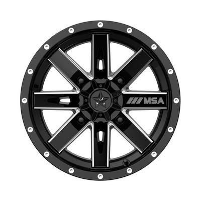 MSA Wheels M41 Boxer, 14x7 With 4 On 110 Bolt Pattern - Black / Milled - M41-14710