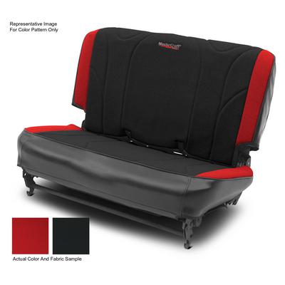 MasterCraft Safety Fold & Tumble Rear Seat Slip Cover, Mastercraft With BRS Stitch (Black/Red) - 702742
