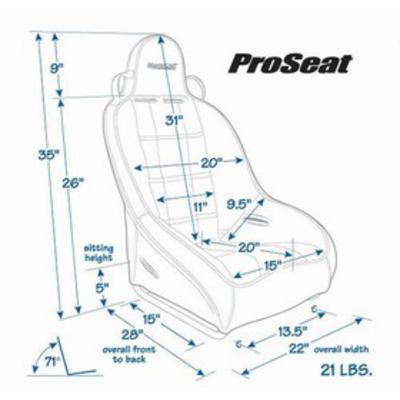 MasterCraft Safety Standard PRO Seat With Fixed Headrest (Black/ Blue) - 560013
