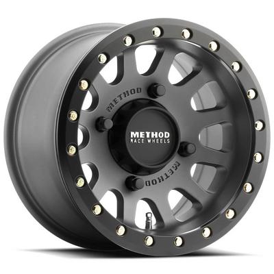 Method Race Wheels UTV Series 401 Beadlock, 15x6 With 4 On 156 Bolt Pattern - Titanium/Matte Black - MR40156046851B